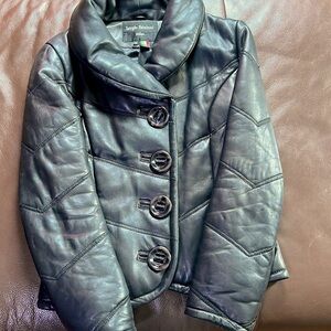 Sergio Beninni Milan Black Genuine Leather Coat